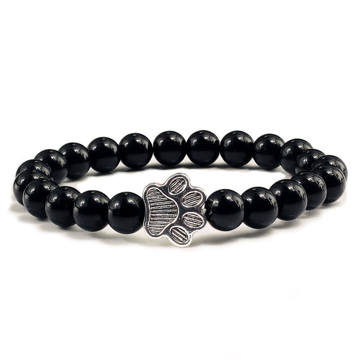 Pulsera de piedra Buddha Stones “Save A Dog” - Cuentas negras brillantes - image 11