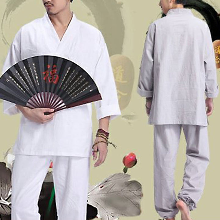 Conjunto de ropa de Yoga para hombre, diseño con cuello en V , Buddha Stones, meditación, oración, espiritual, Zen, lino y algodón - image 18