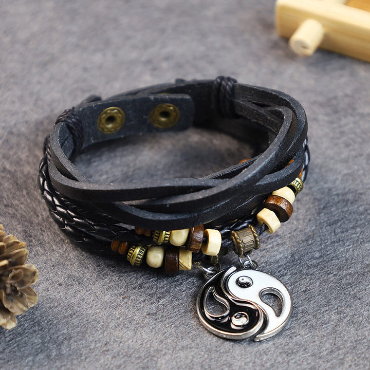 Pulsera de equilibrio de pareja con colgante Yin Yang