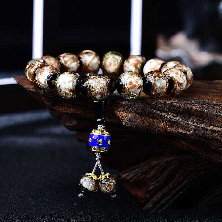Pulsera curativa de ágata de vena de dragón tibetano