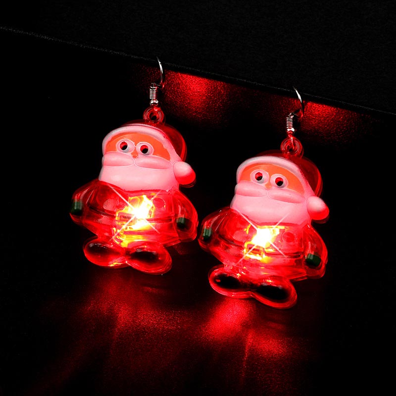 Pendientes luminosos de alce de árbol de Papá Noel de Navidad LED