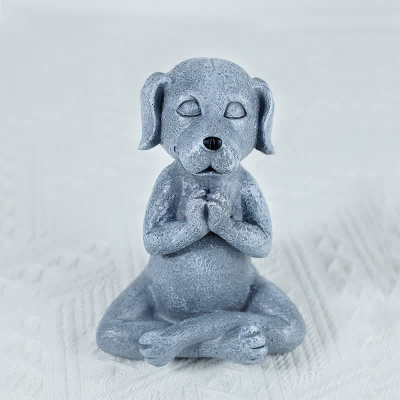 Decoración Zen Meditando Perro Gato Rana - Perro de meditación 9CMX8CMX12CM(180g) - image 0