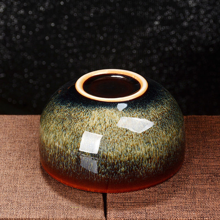 Buddha Stones, loto, dragón, Fénix, pez Koi, taza de té de cerámica china Jianzhan, taza de té de Kung Fu, 110ml