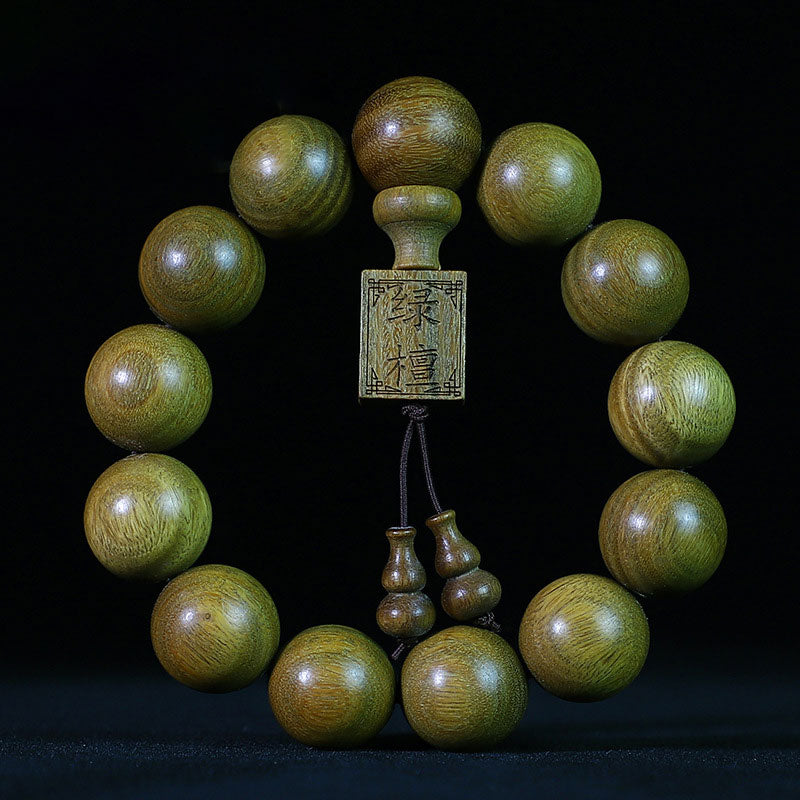 Pulsera curativa de sándalo verde tibetano con Buddha Stones - image 2