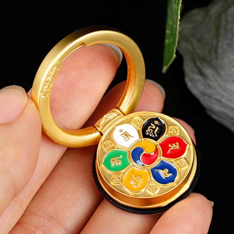 Soporte de anillo para teléfono tibetano Om Mani Padme Hum Peace, decoraciones universales para teléfono - image 4