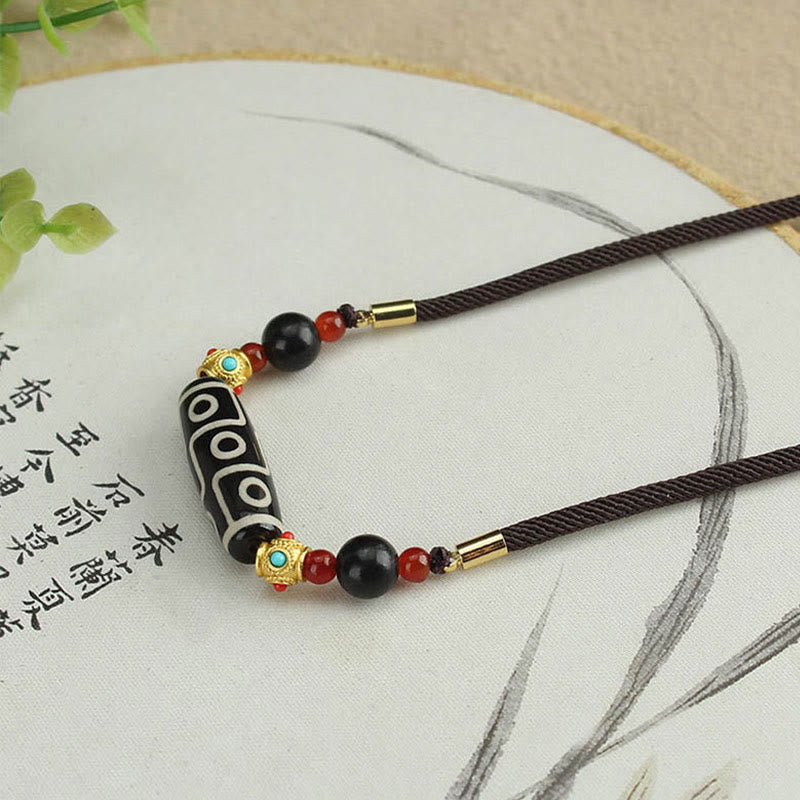 Colgante de collar de cadena con Buddha Stones tibetanas de nueve ojos Dzi, protección de cuentas, bendiciones - image 7