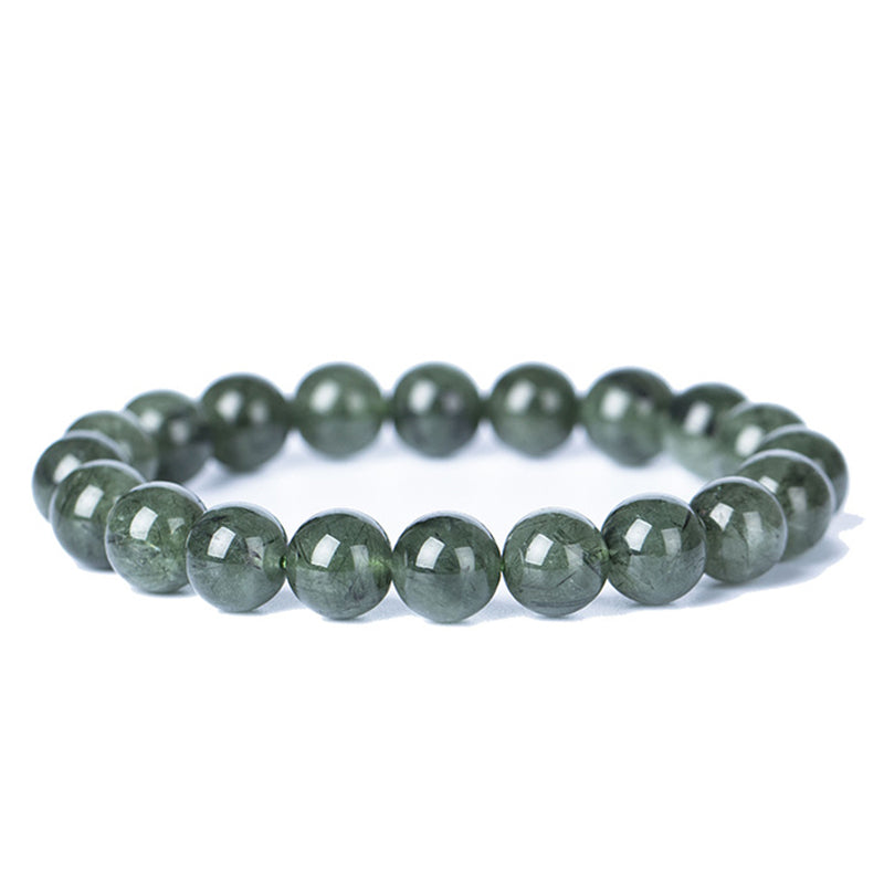 Pulsera de riqueza de bendición de cristal verde natural con Buddha Stones