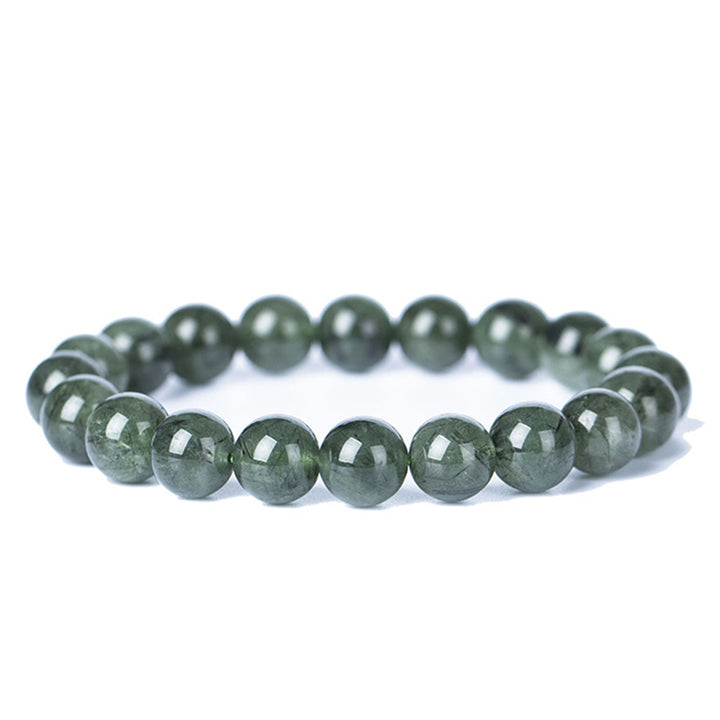 Pulsera de riqueza de bendición de cristal verde natural con Buddha Stones