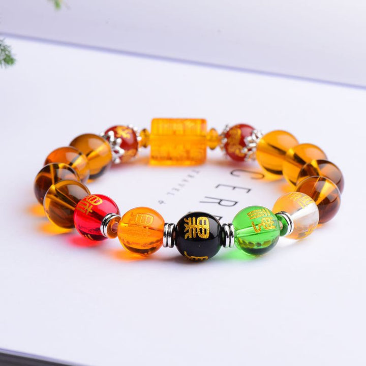 Pulsera de la felicidad de la fortuna con citrino natural de Buddha Stones