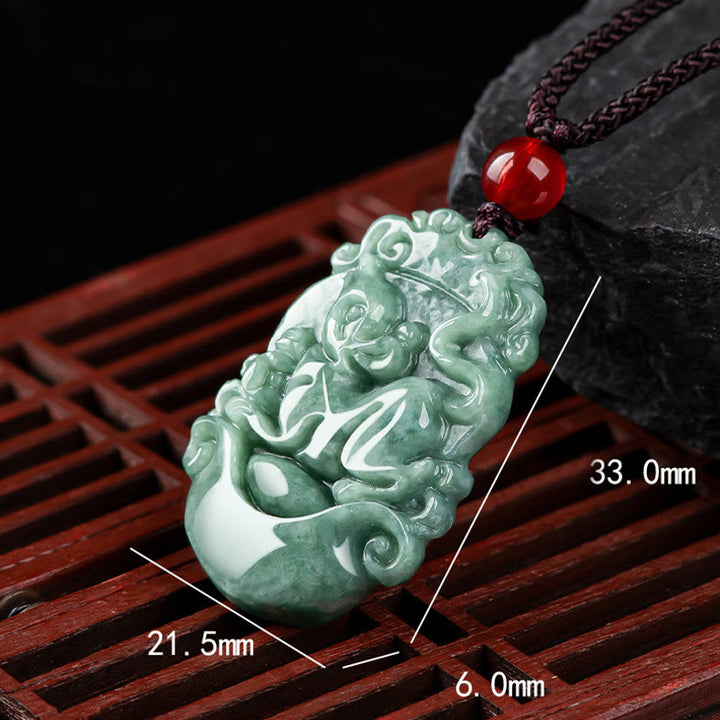Colgante de collar de prosperidad del zodíaco chino con Buddha Stones de jade natural 12 - image 14