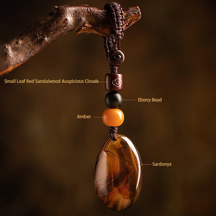 Llavero positivo con piedra Sardonyx aleatoria de Buddha Stones