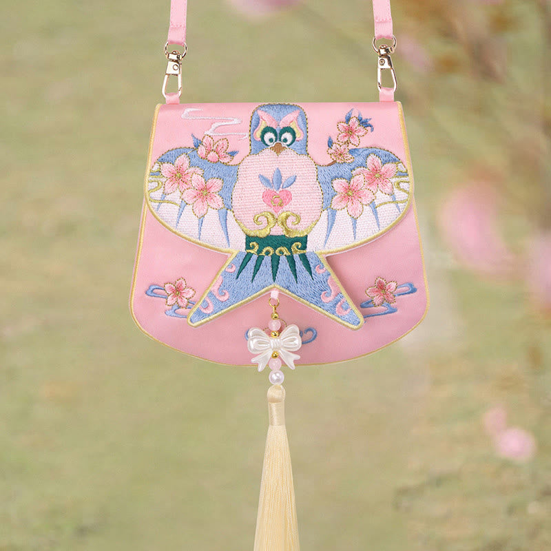 Buddha Stones suerte bordado loto Koi pez conejo flor Hanfu bolso bandolera bolso de hombro