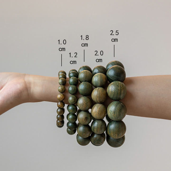 Pulsera de curación calmante de sándalo verde tibetano