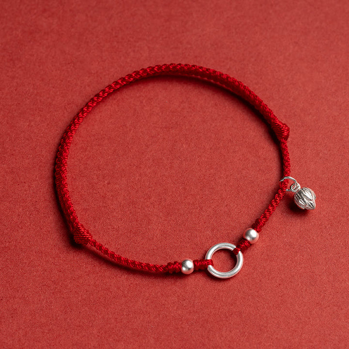 Pulsera de hilo rojo con hebilla de loto, paz, alegría, suerte, fortuna, plata de ley 925 , Buddha Stones - Rojo (circunferencia de la muñeca 15-18 cm) - Loto - image 20
