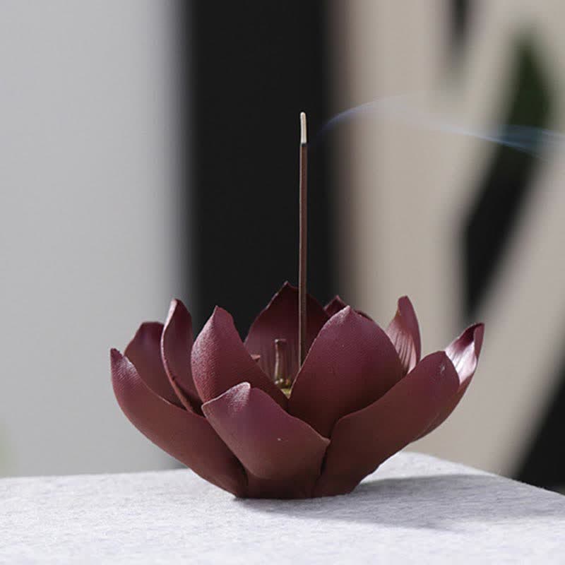 Quemador de incienso de paz positiva de loto tibetano, decoración