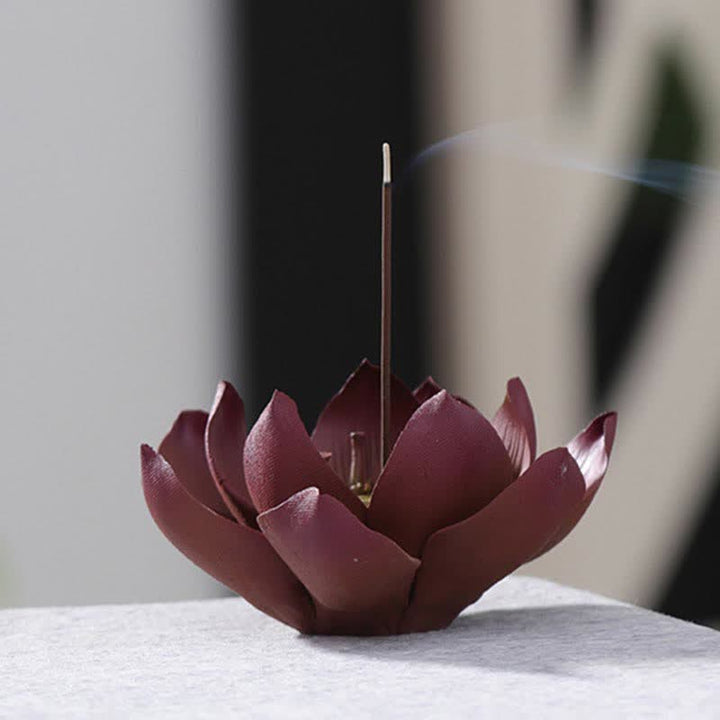 Quemador de incienso de paz positiva de loto tibetano, decoración