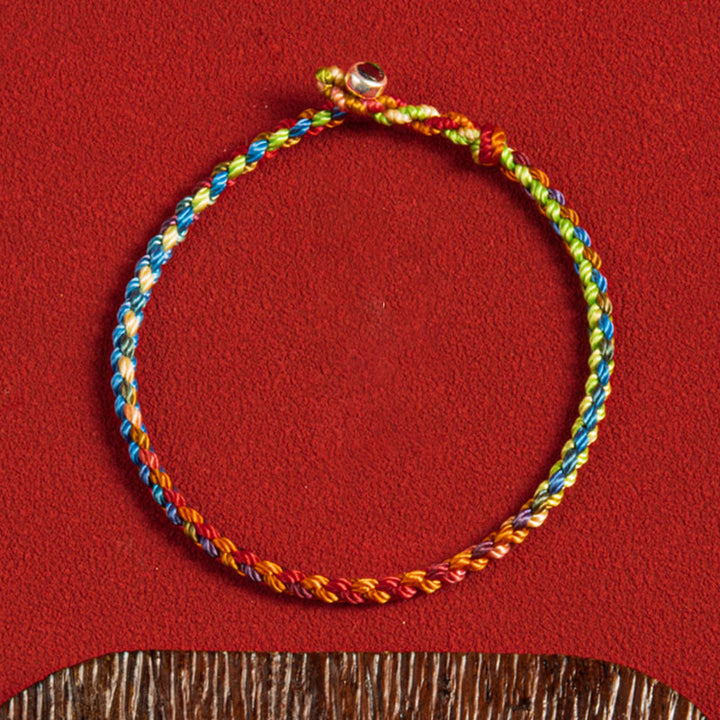Buddha Stones;Que seas bendecido con paz y seguridad en las cuatro estaciones Pulsera Lucky Multicolor