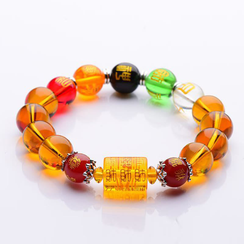 Pulsera de la felicidad de la fortuna con citrino natural de Buddha Stones