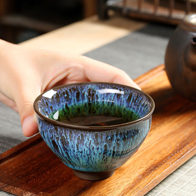 Tazas de té de cerámica multicolor de la ola del océano de la taza de té de las Buddha Stones