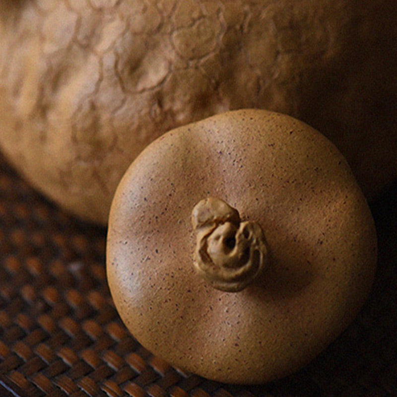 Tetera de kungfú de arcilla púrpura con textura de árbol Vintage hecha a mano con Buddha Stones 220ml