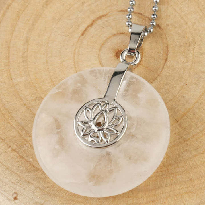 Buddha Stones, varios cristales, amatista, cristal rosa, colgante de collar curativo de loto - Cristal blanco - image 21