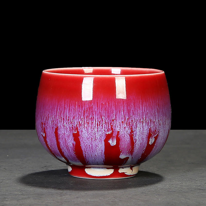 Taza de té de cerámica con cambio de horno de esmalte Jianzhan chino , Buddha Stones, taza de té Tenmoku Kung Fu