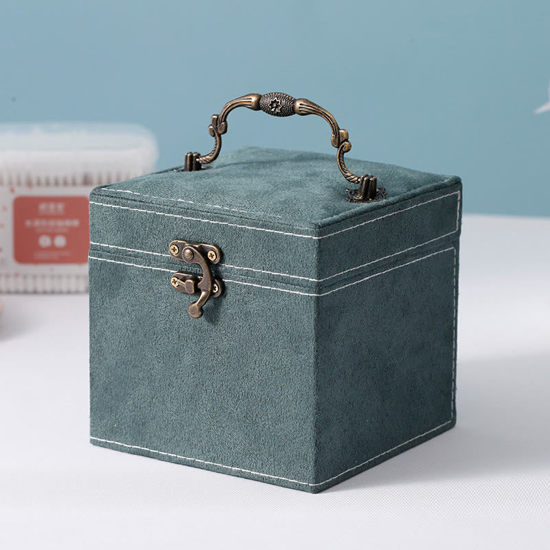 Caja organizadora de joyas con Buddha Stones, caja de almacenamiento de joyas de tres capas, caja de regalo de franela