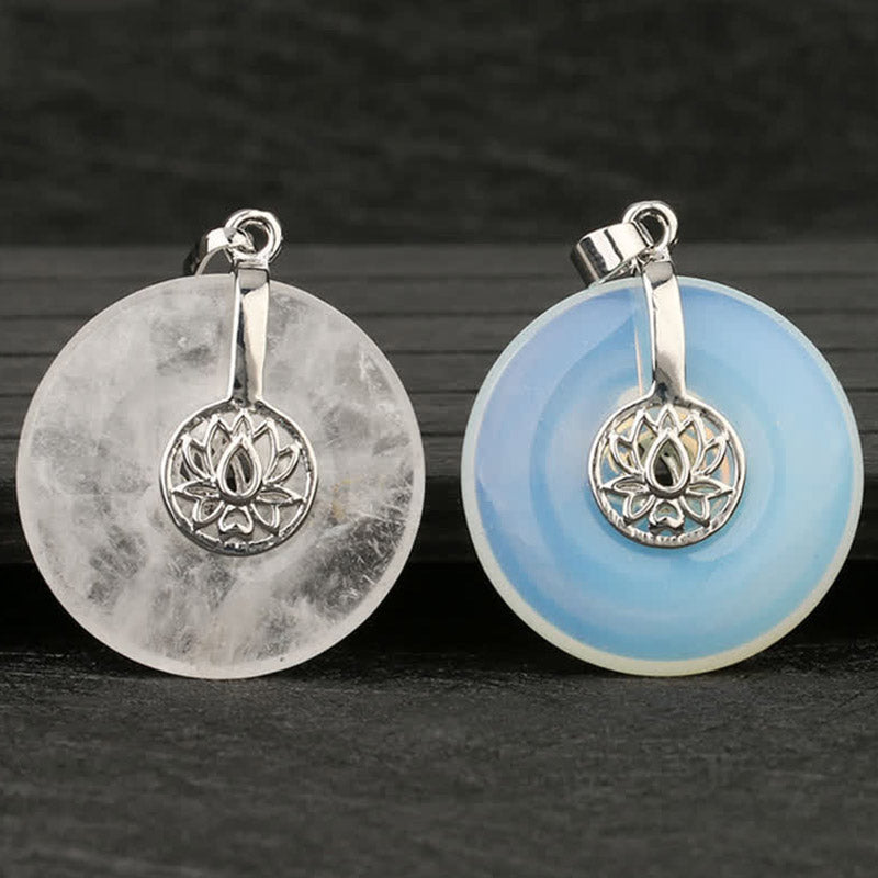 Buddha Stones, varios cristales, amatista, cristal rosa, colgante de collar curativo de loto - image 23