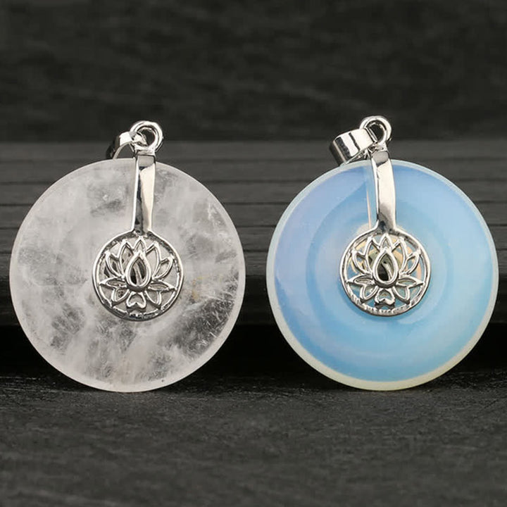 Buddha Stones, varios cristales, amatista, cristal rosa, colgante de collar curativo de loto - image 23