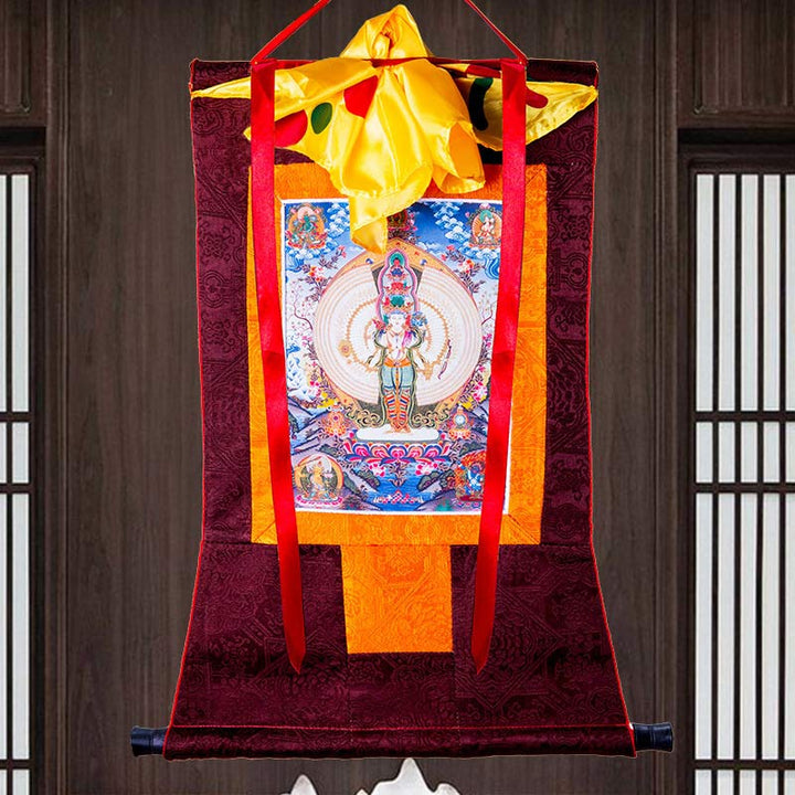 Buddha Stones tibetanas de mil manos Avalokitesvara enmarcadas decoración de bendición Thangka - image 8