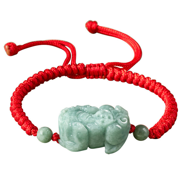 Pulsera de cuerda trenzada con nudo King Kong, protección PiXiu de Jade Natural hecha a mano con Buddha Stones - image 8