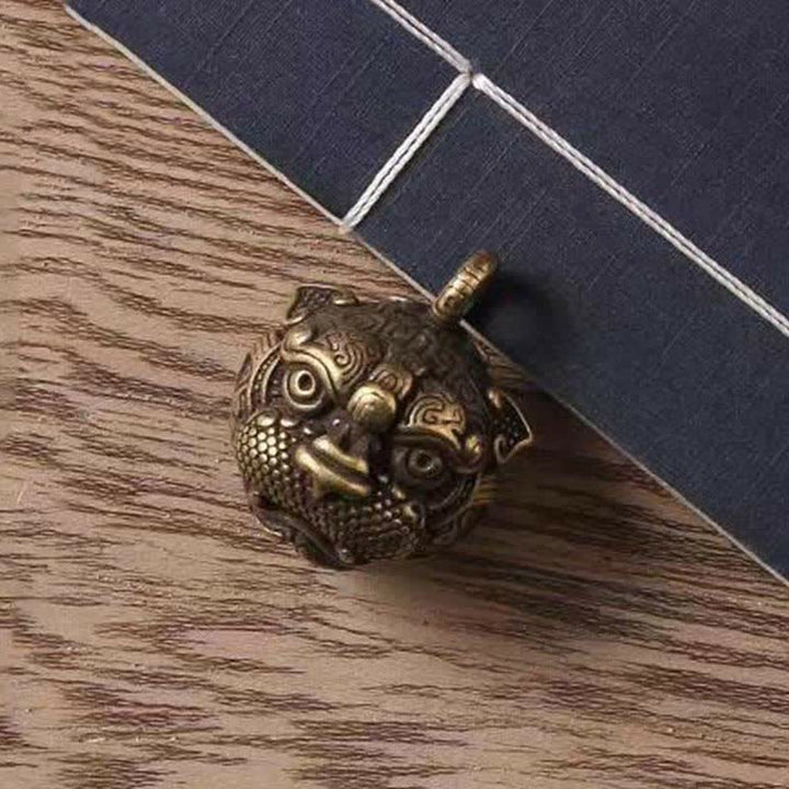 Llavero de cobre con Buddha Stones PiXiu Riqueza