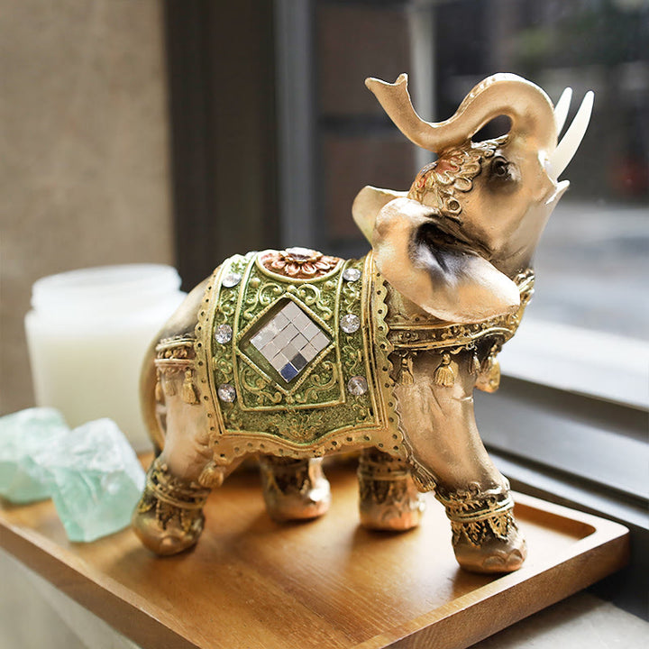 Estatua de elefante verde Feng Shui de la suerte, Buddha Stones , escultura, estatuilla de riqueza, regalo, decoración del hogar - Grande - image 8