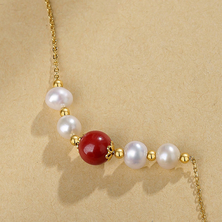 Collar con colgante de cadena de cuentas curativas de sinceridad con perlas de cinabrio de plata de ley 925 con Buddha Stones - image 4