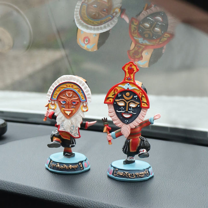 Máscara facial de ópera tibetana con Buddha Stones , adorno decorativo para el hogar, oficina y coche