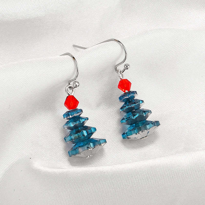 Pendientes colgantes curativos de paz con amatista y árbol de Navidad con varios cristales