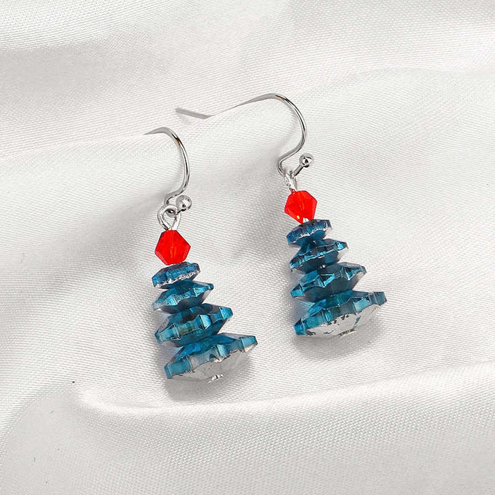 Pendientes colgantes curativos de paz con amatista y árbol de Navidad con varios cristales