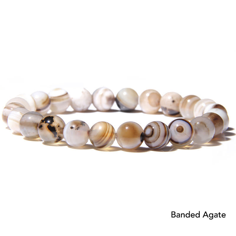 Pulsera con cuentas de equilibrio de cristal de piedra de ágata natural