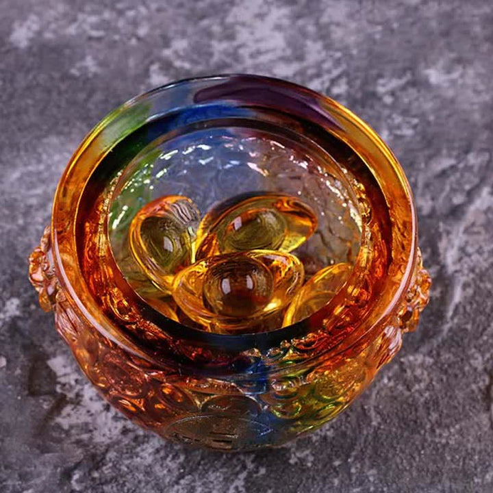 Pieza de arte hecha a mano de Liuli Crystal Treasure Bowl para decoración del hogar - image 12