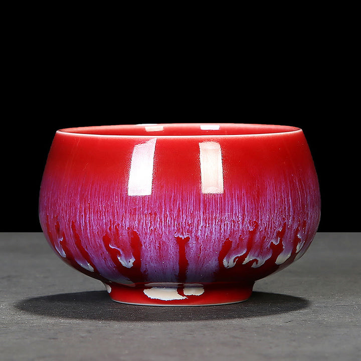 Taza de té de cerámica con cambio de horno de esmalte Jianzhan chino , Buddha Stones, taza de té Tenmoku Kung Fu