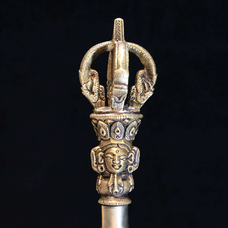 Campana de meditación tibetana y juego de decoración de iluminación de cobre Vajra Dorje - image 8