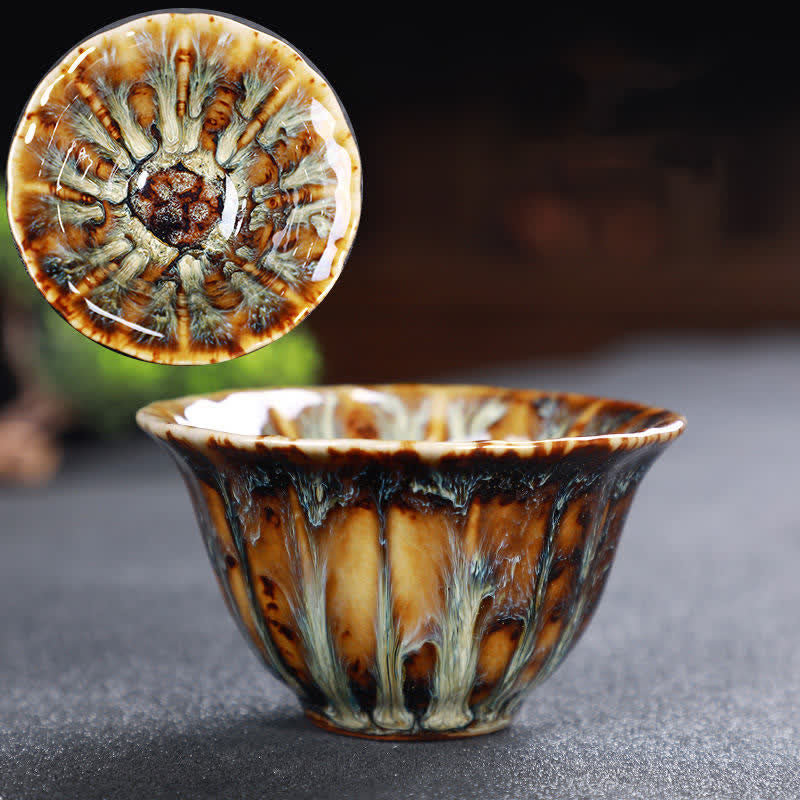 Tazas de té de cerámica coloridas con Buddha Stones para el hogar y la oficina