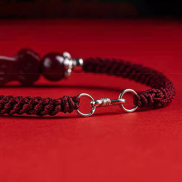 Pulsera trenzada de cinabrio PiXiu hecha a mano con Buddha Stones - image 9
