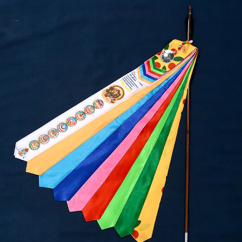 Ocho símbolos propicios tibetanos, flecha de la suerte, decoración del hogar, bandera de oración