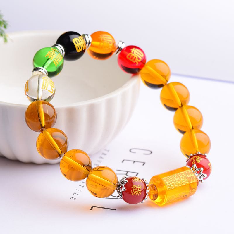Pulsera de la felicidad de la fortuna con citrino natural de Buddha Stones