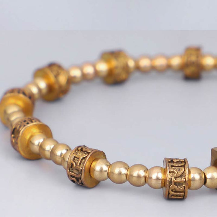 Pulsera de riqueza con seis palabras verdaderas de maldición tibetana de Buddha Stones