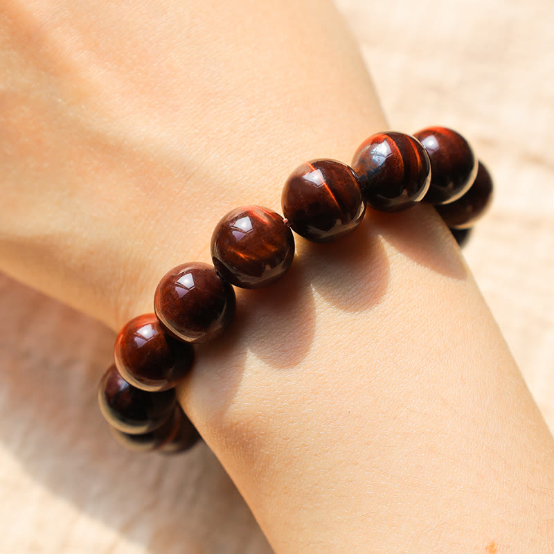 Pulsera de cuentas curativas de ojo de tigre natural con Buddha Stones