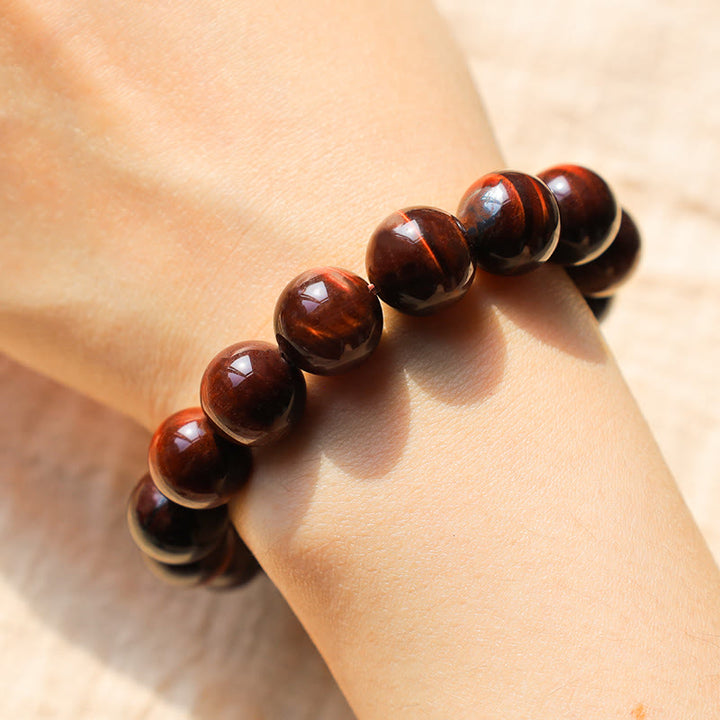 Pulsera de cuentas curativas de ojo de tigre natural con Buddha Stones