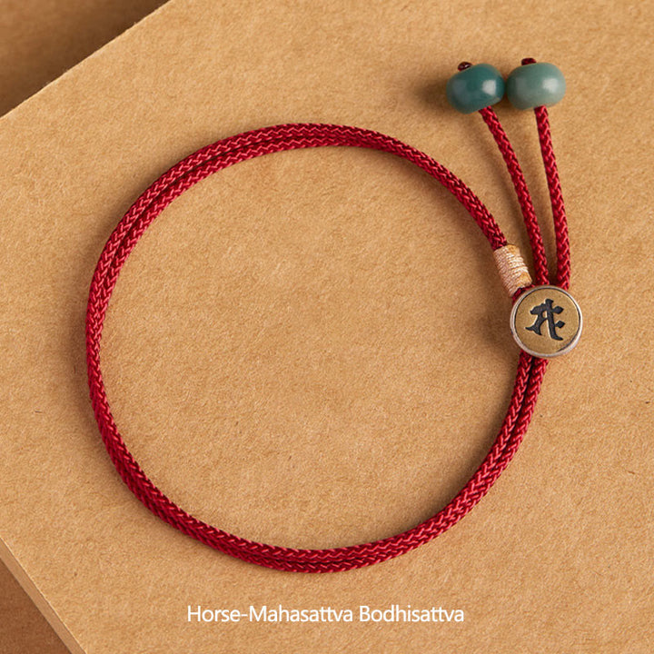 Pulsera de hilo rojo trenzado con Buddha Stones , Plata de Ley 925, hecha a mano, zodíaco chino, Buda natal, cian, Bodhi, protección de semillas - image 12