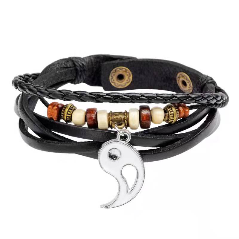 Pulsera de equilibrio de pareja con colgante Yin Yang